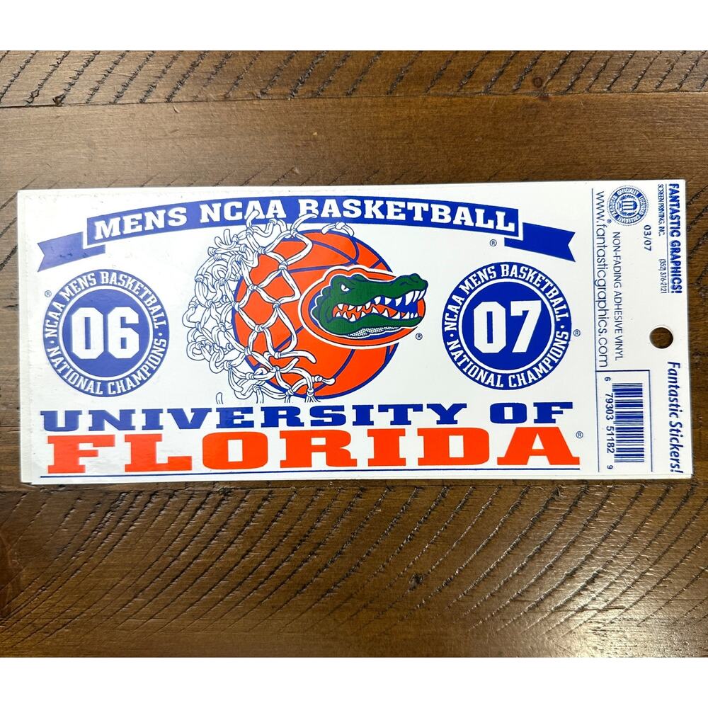 University of Florida Men's 2006-2007 NCAA Basketball Championship Sticker Decal